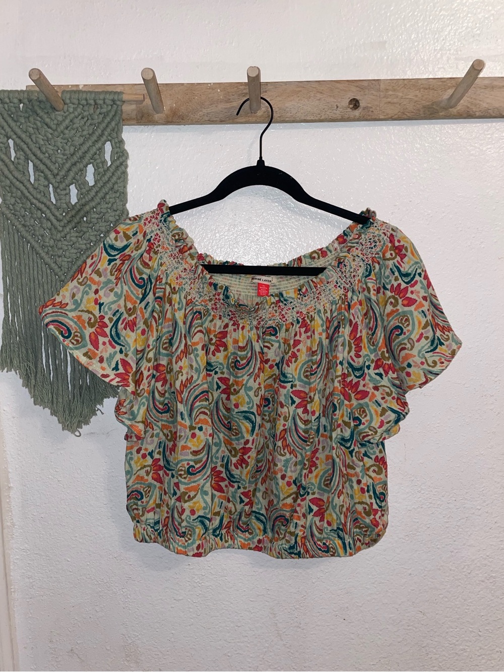 Marine Layer Multicolor Floral Paisley Crop Top